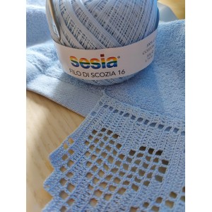 Crochet Kit - Bath Towel with Heart Border - Light Blue